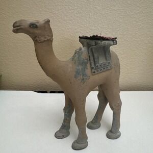 Vintage Cast Iron Camel Figurine Large 9, 2/8 " Tall Weighs 6.27 Pounds India